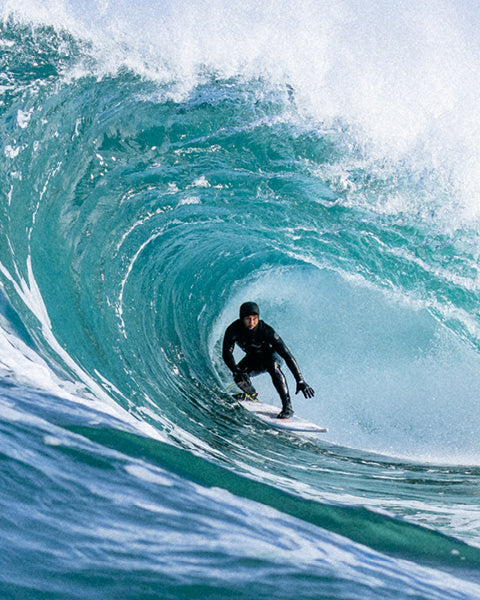 Mason Ho surfing in Scotland