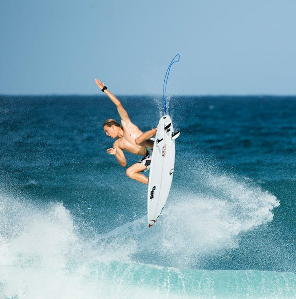 A man on surfboard